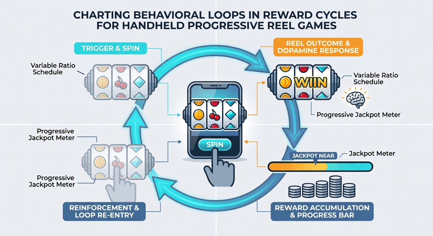 Detailed view of reward cycle indicators and behavioral feedback on progressive mobile reels