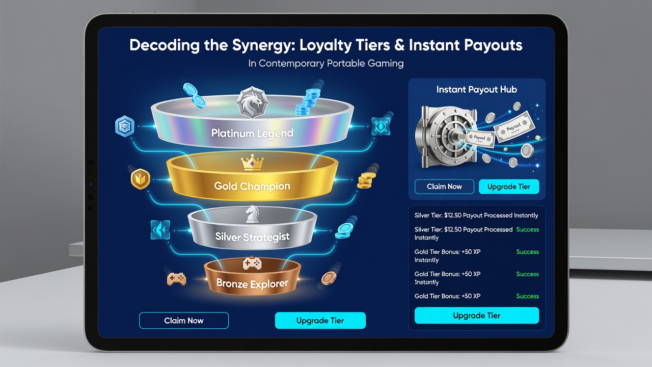 Close-up of a mobile casino app displaying loyalty badges next to a completed instant withdrawal confirmation