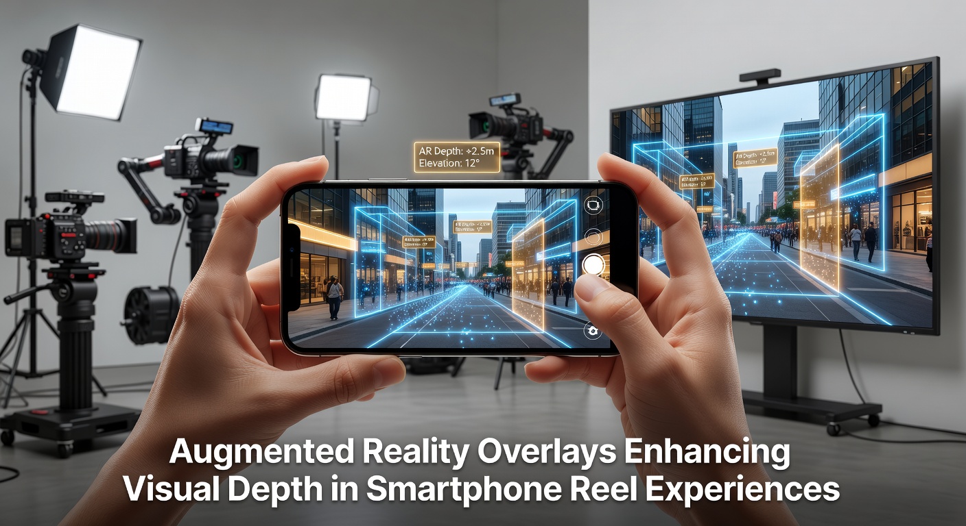 Close-up view of AR-enhanced reel symbols appearing to emerge from a smartphone screen onto a physical surface