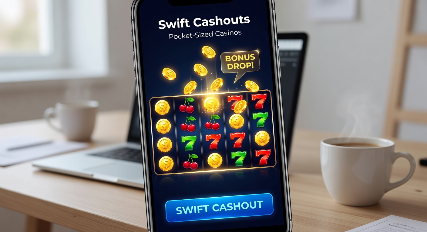 Illustration of layered slot interface on mobile: live dealer overlay, bonus drop notification, and swift cashout progress bar